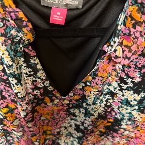 Multicolored ruffled floral mini dress